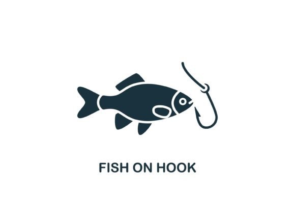 Simple and Versatile Fish on Hook Icon